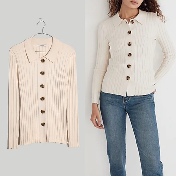 ☆ SOLD ☆ Madewell Polo Cardigan Size Medium - Picture 4 of 9